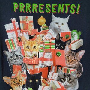 Christmas Crazy Cat Lady Tshirt Tee Adult XL Cats Gift Presents Novelty Print